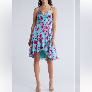 HUTCH  Sleeveless Tie Back. Wrap Dress size XL BRIGHT COLORS